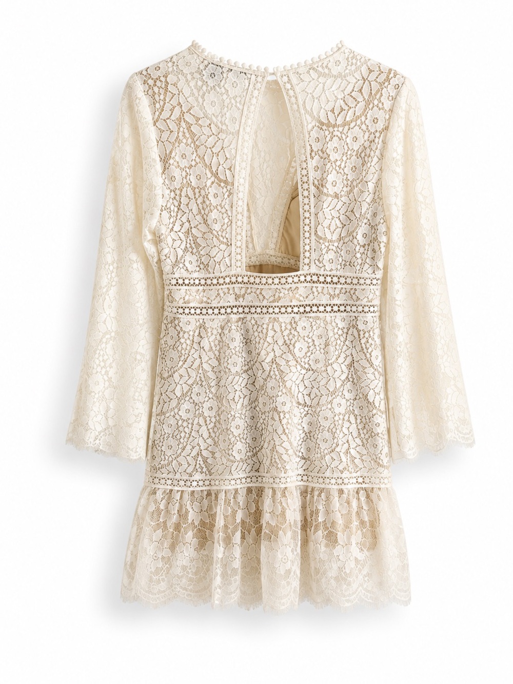 BLUE B COLLECTION LACE EYELET EMBROIDERED FESTIVAL DRESS SZ L - Picture 3 of 3